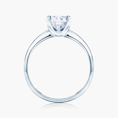 Pierścionek zaręczynowy SAVICKI: białe złoto, biały szafir